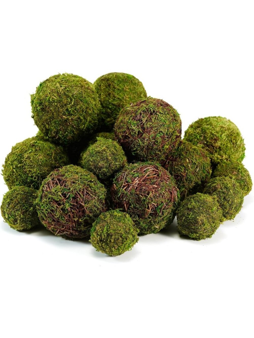 18pcs Decorative Moss Balls Set - Faux Moss for Home Decor, Centerpieces, DIY